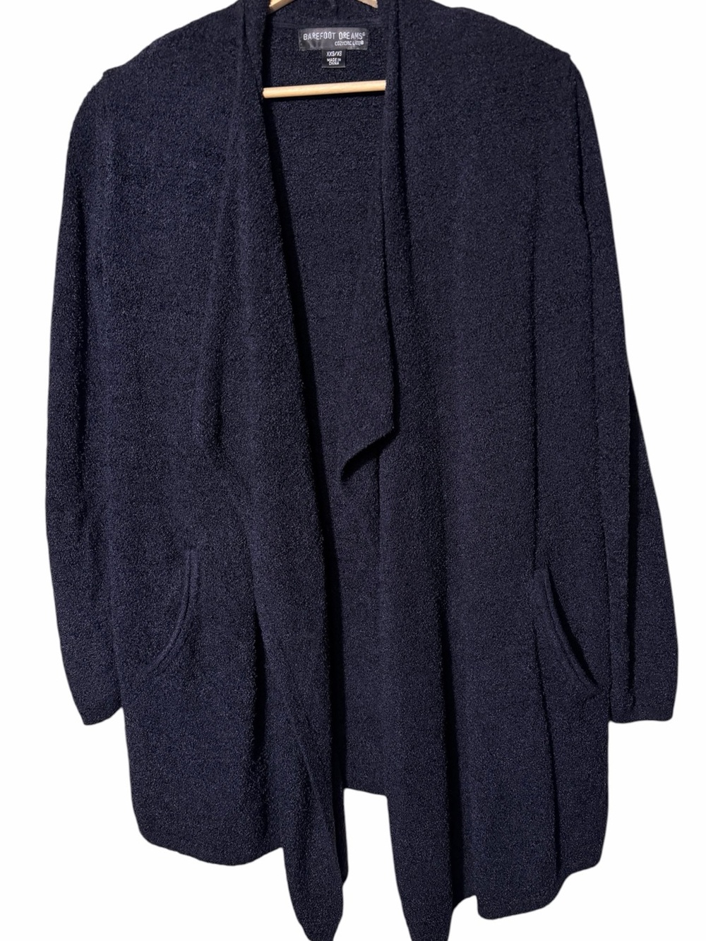 Barefoot Dreams Black Open-Front Plush Cardigan